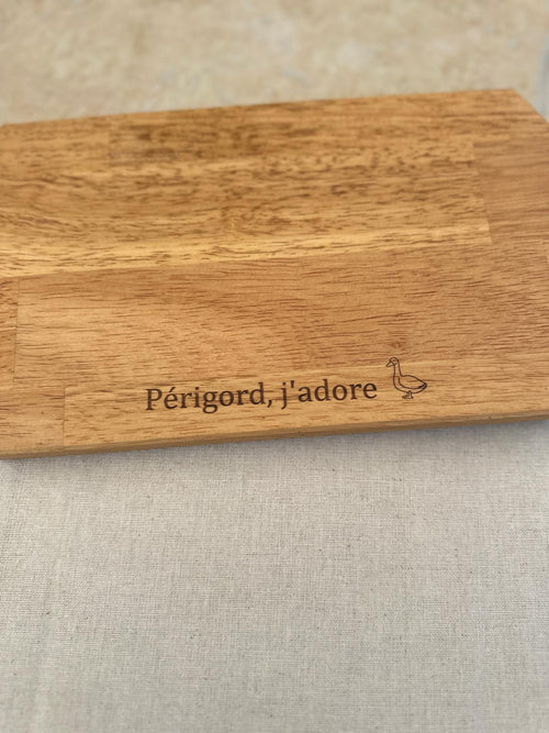 Planche apéro bois gravée Périgord, j'adore