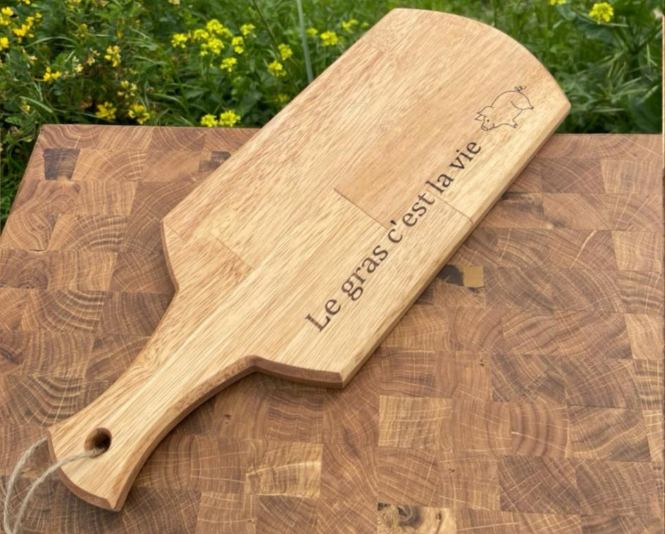 Planche apéro en bois - " Le gras c'est la vie " - Gravure laser