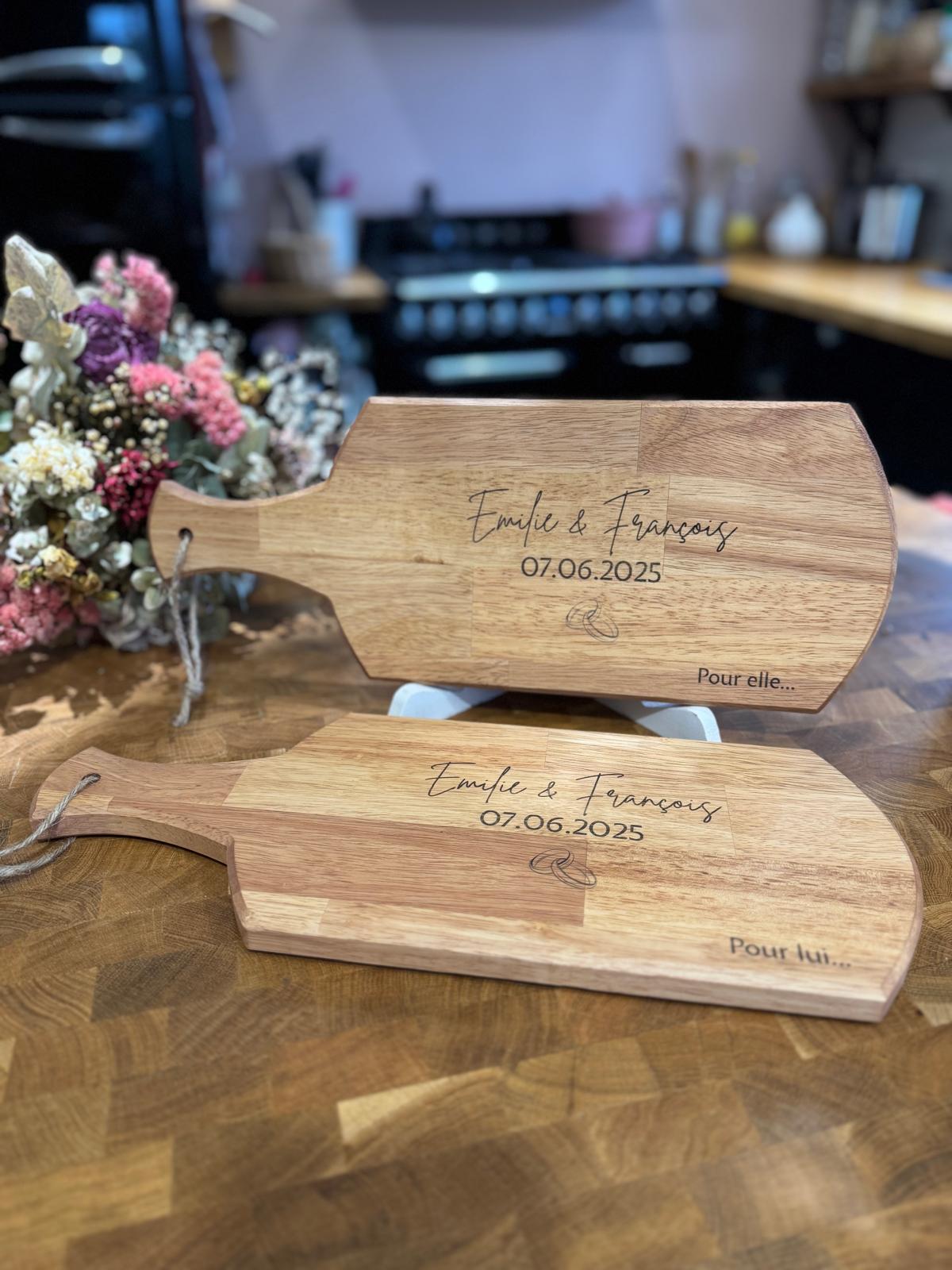 Plateau apéro gravée mariage